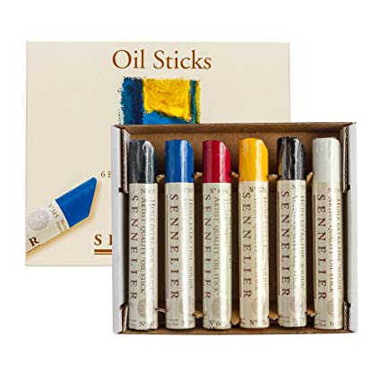 Paint with Oil Stick, The Oil Stick is a composition of oil paint. A  proportion of the oil is substituted with a neutral mineral wax, resulting  in the stick appearance. It